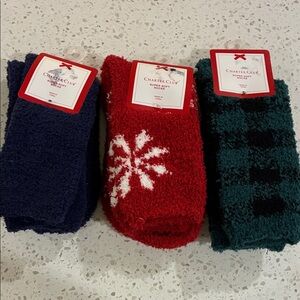 Charter Club Festive Sock Trio - Navy, Red, Green